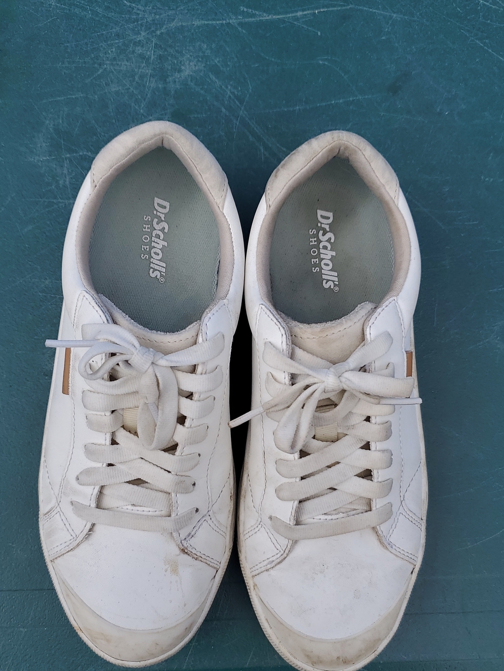 Dr. Scholl's White Leather Athletic Sneakers